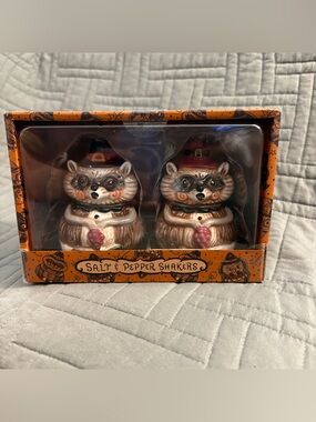 Johanna Parker Salt & Pepper Shakers 2026 FALL collection Raccoon Pilgrim